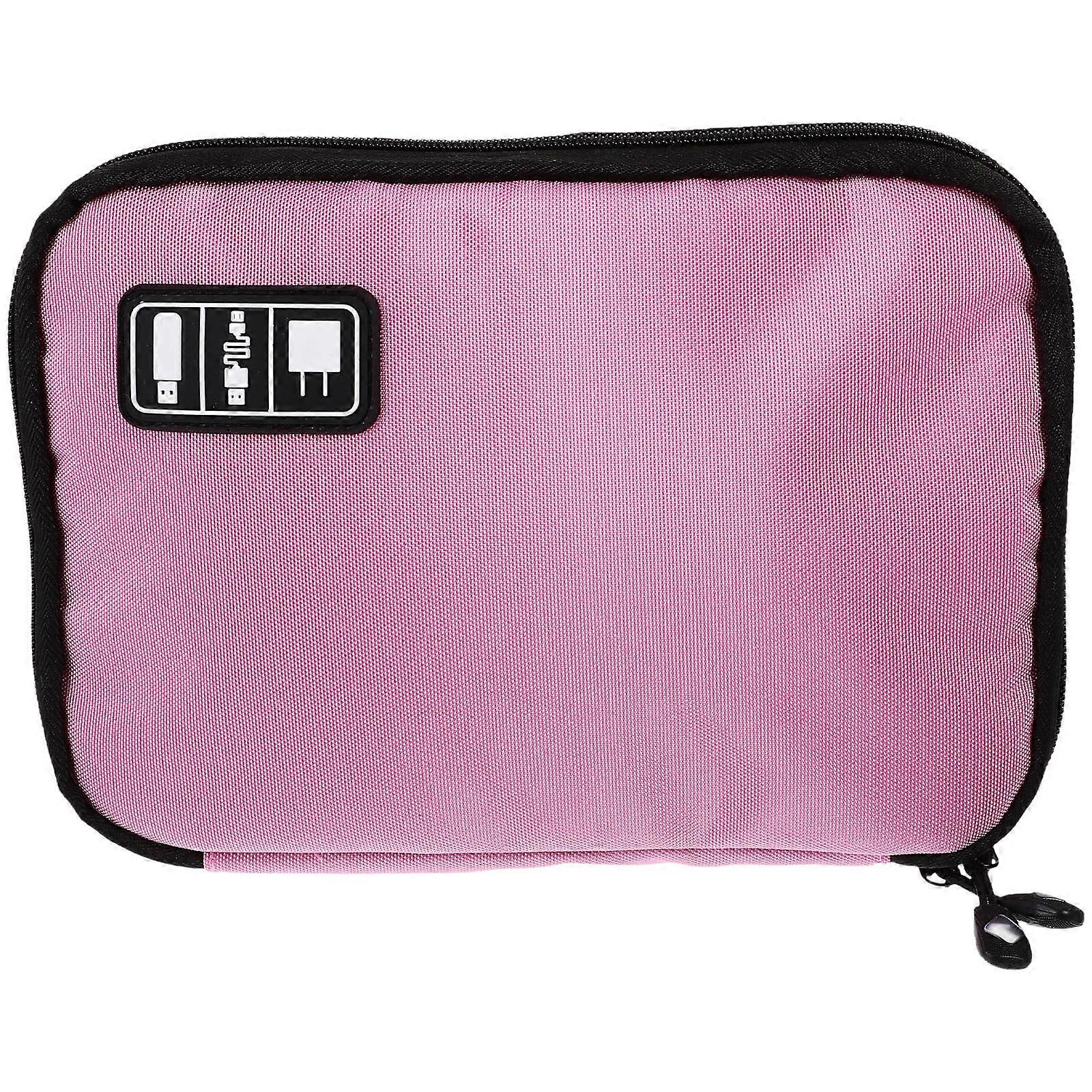 Pink Waterproof USB Cable Storage Bag for Storage Electronic Organizer