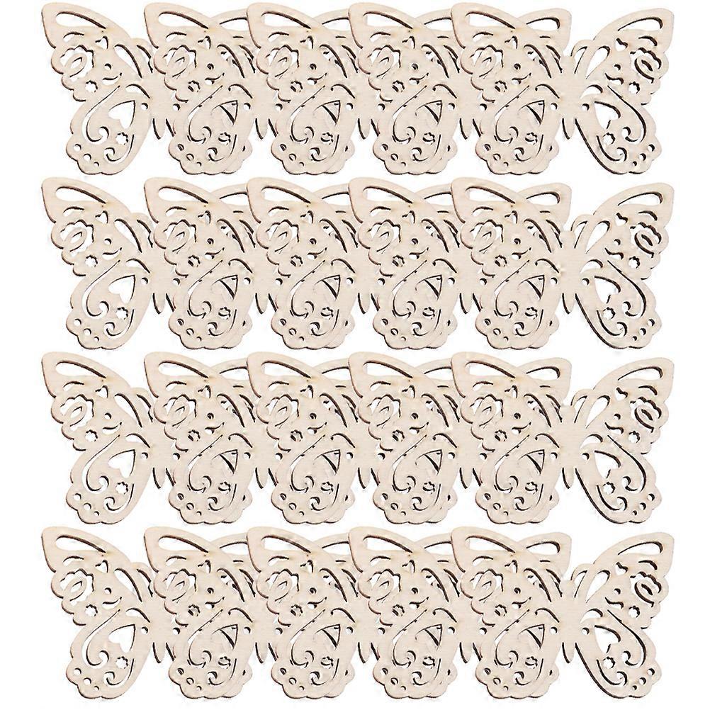 Golden Wooden Butterfly Cutouts for DIY Projects 100Pcs Butterfly Craft Pieces