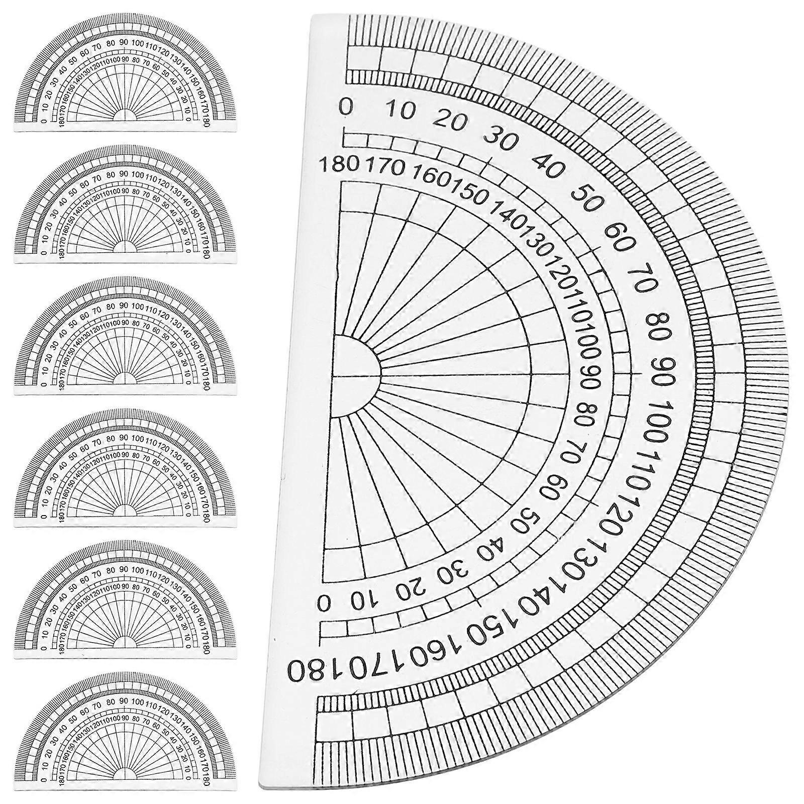 Protractor Transparent Plastic Protractor for Measuring Use 50Pcs Clear