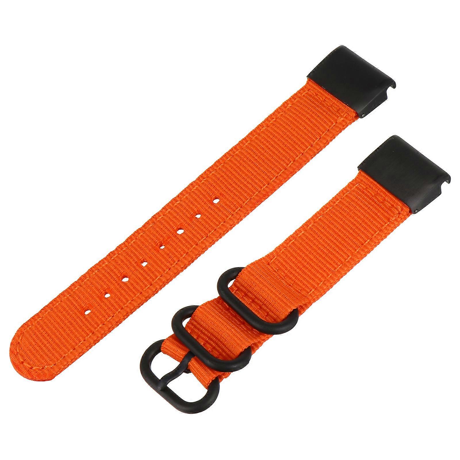 Orange Nylon Watch Strap for Men Compatible with Fenix 6 Replacement 2Pcs