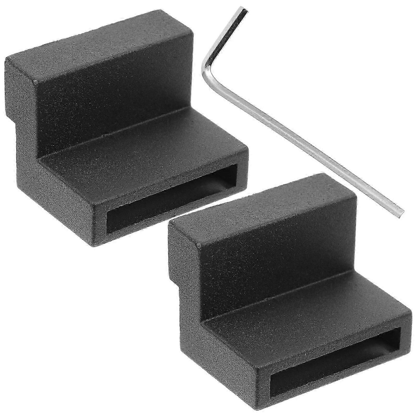 Porte de grange Rail Entretoise Alliage de zinc Butée de grange Porte de grange coulissante Quincaillerie Noir 5.00X4.50X3.50cm Amortissement 1 Paire