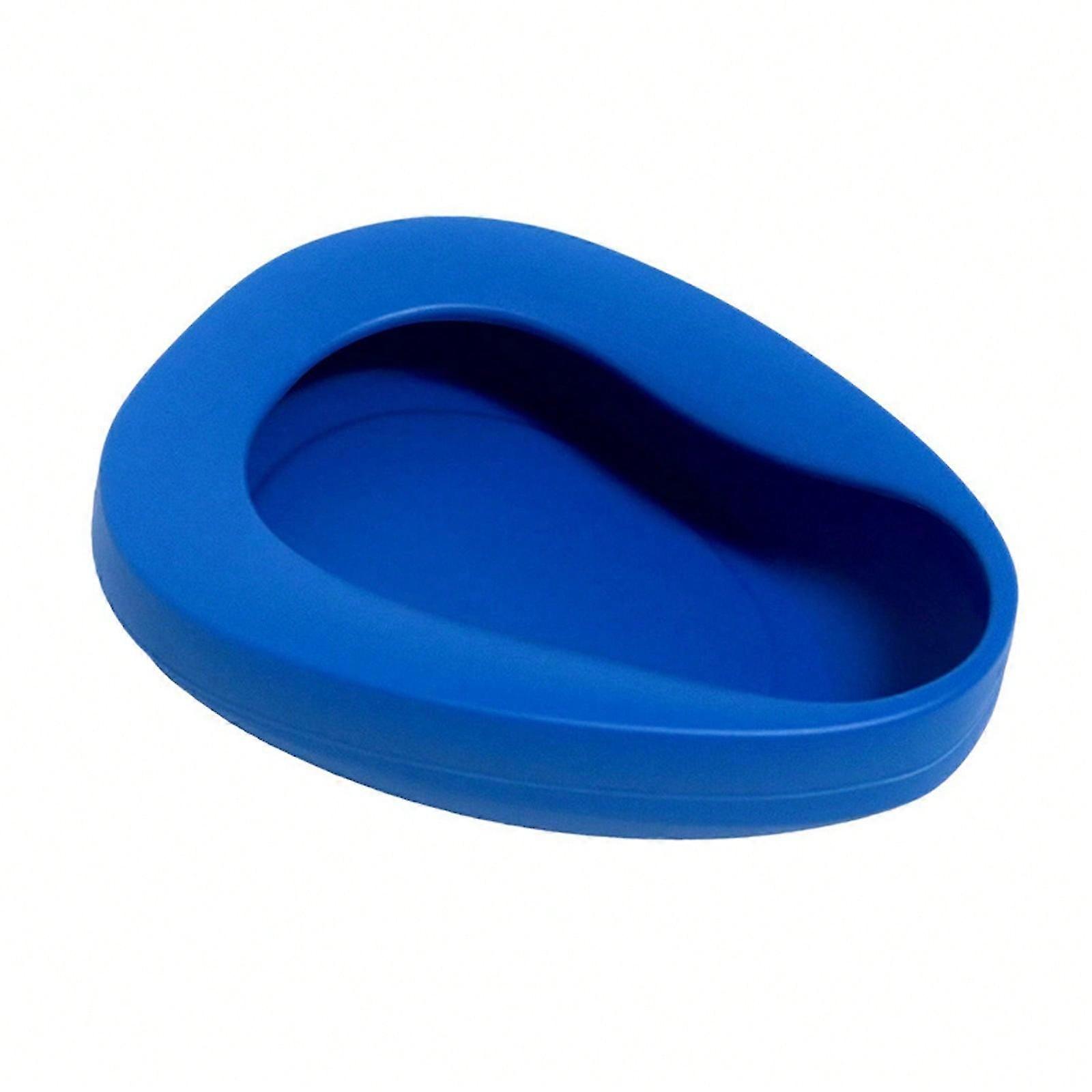 Portable Easy Clean Plastic Bed Pan Female Urinal for Bed Bound/Bedridden Patient Heavy Duty Bedpan for Elderly Females Blue