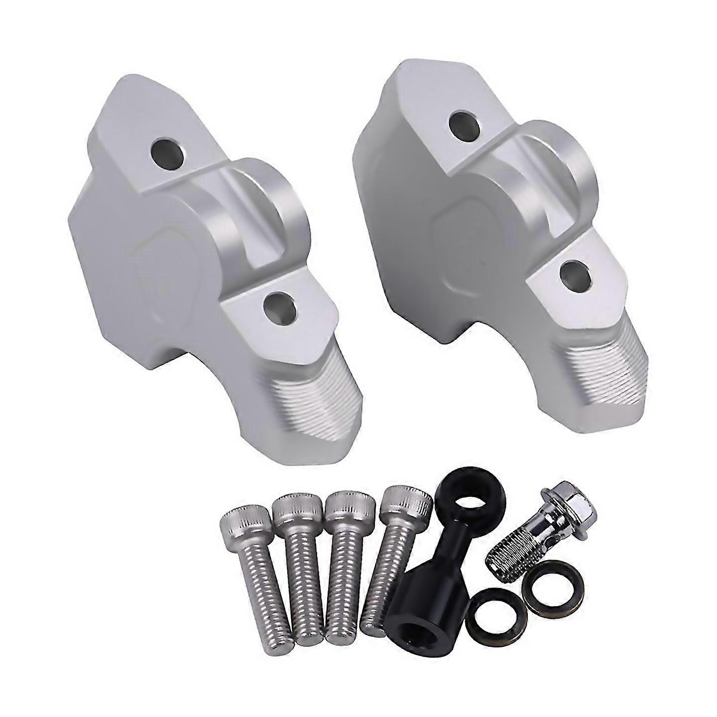 For Motorcycle Riser Drag Handle Bar Clamp Extend For Silver