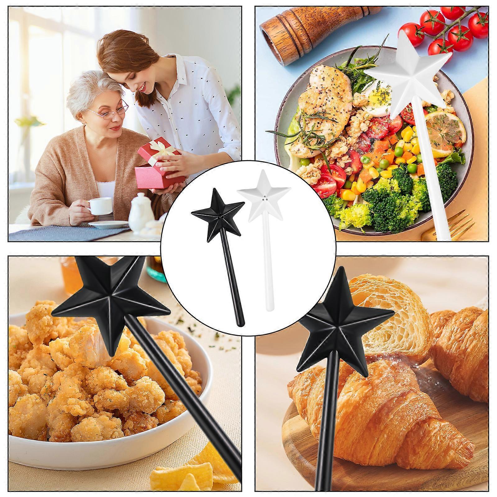 2x Multi-functional Star Wand Salt Pepper Shaker Set For Wide Application  for Magic Spice Shaker Set