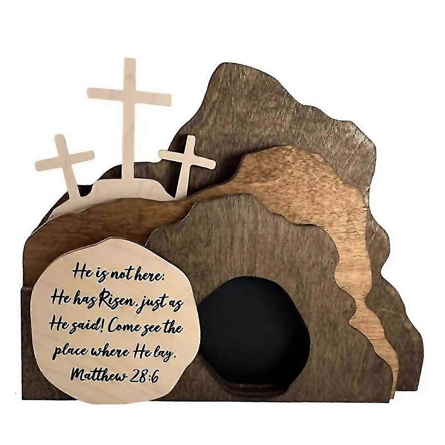 For Easter Resurrection Scene Wooden Decoration Easter Eid Alfitr Decob
