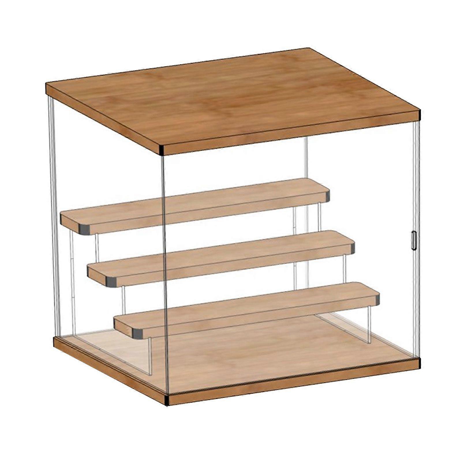 Collectibles Figures Blind Box Storage Display Acrylic Blind Box Showcase Dustproof Toy Doll Organizer Display Case with Door 4 Tiered Staircase L 32x