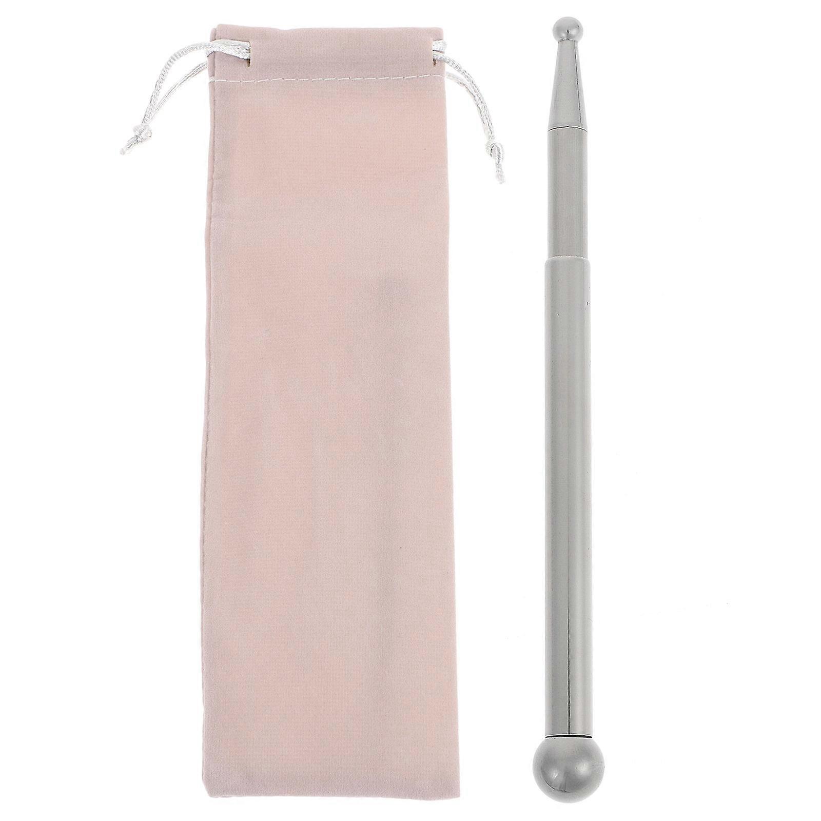 Handheld Massage Stick Stainless Steel for Pressure Points 1Set Silver