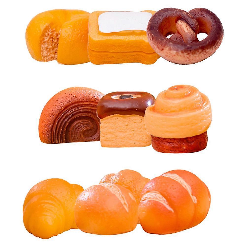 Mini Bread Model Decoration for Pretend Play 18Pcs Set