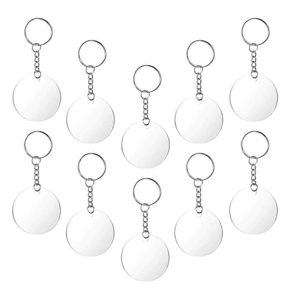 Acrylic Keychain Blanks Blank Round Keychains for Hanging Use 5Sets