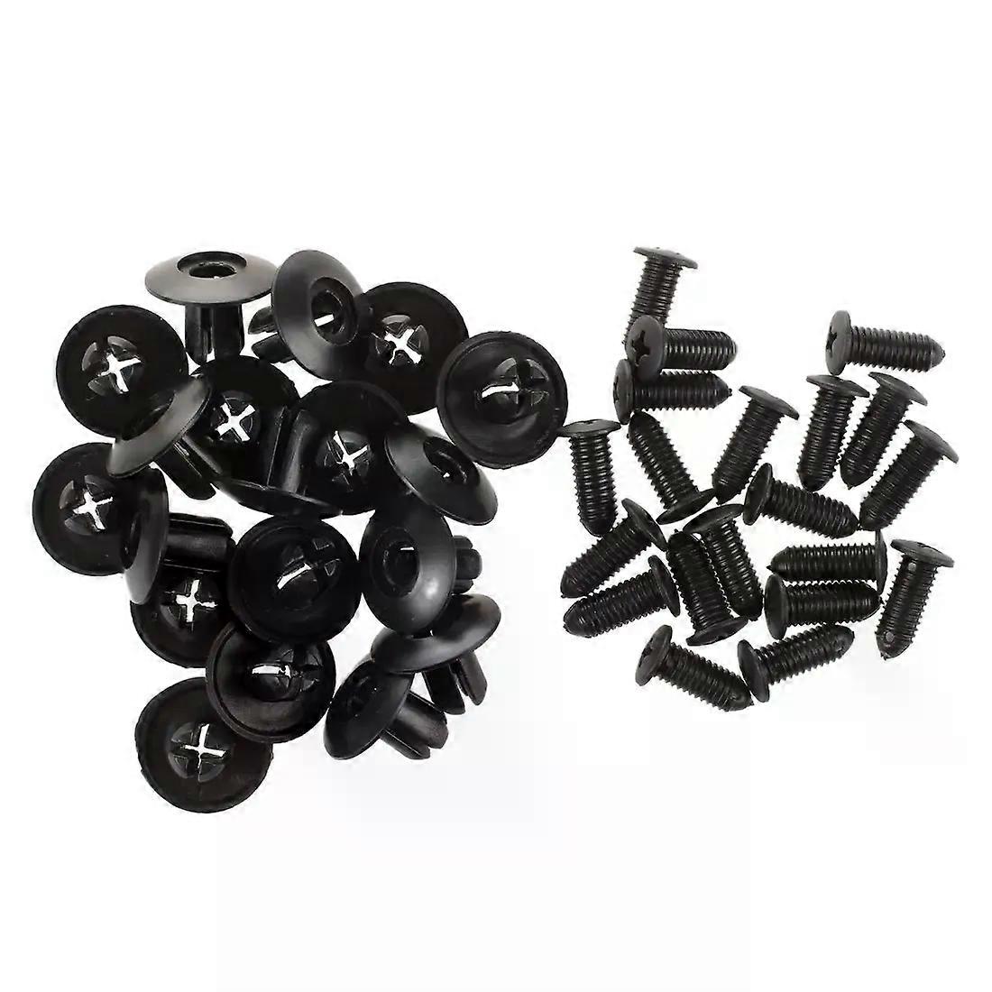 20 Pcs 8mm Hole Push in Expanding Screw Panel Clips Plastic Rivet Black