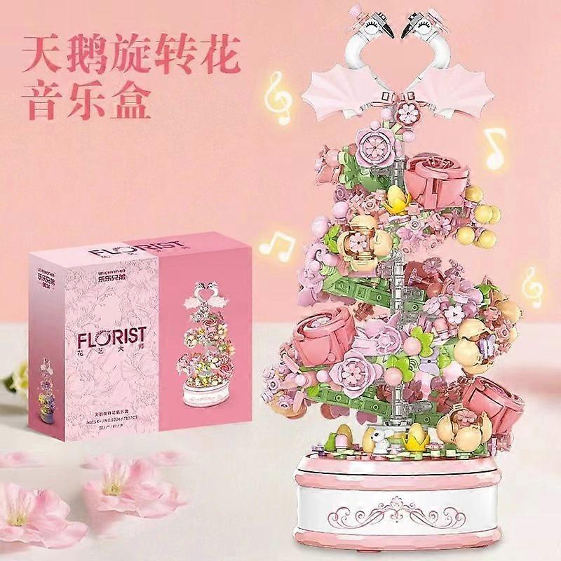 Christmas Tree Rotating Music Box with LED Lights Glowing Base Compatible Holiday Decorations