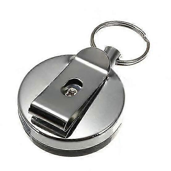 Stainless Steel Retractable Key Ring Pull Key Chain Belt Clip Keychain