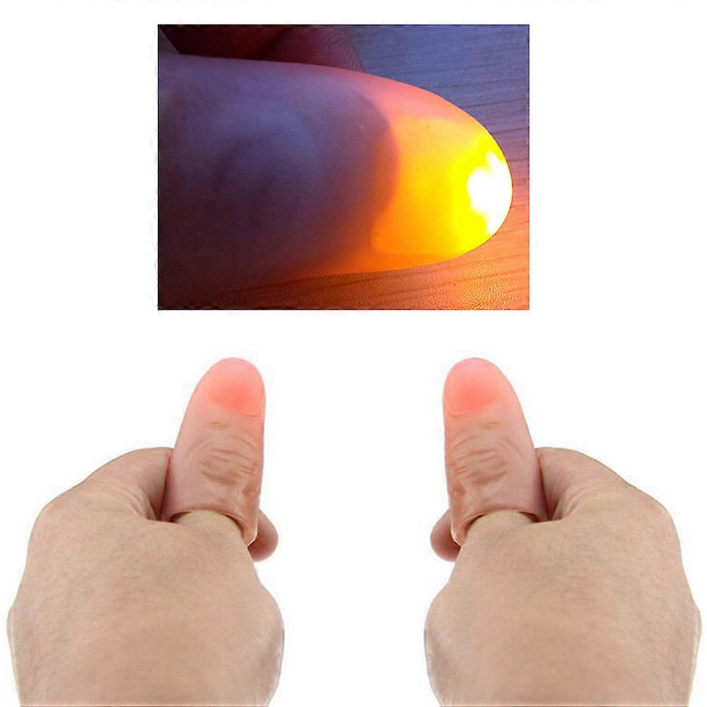 Performance Enhancement Thumb Light 2Pcs Bright Flashing Finger Lamp In Random Color Ideal For Friends And Kids Size 4.5X3X1Cm