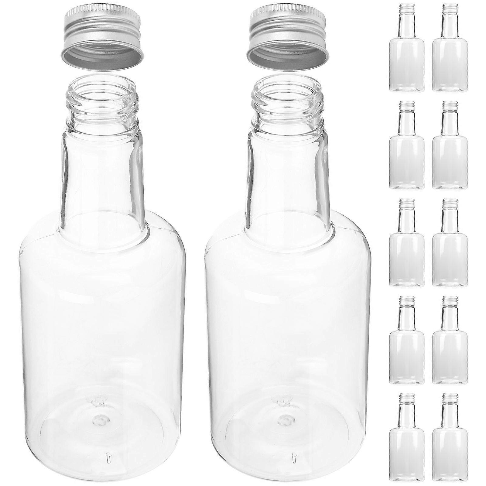 Beverage Bottle 12Pcs Empty Juice Bottle Cold Drinks Bottle For Office Camping Transparent PET Odorless