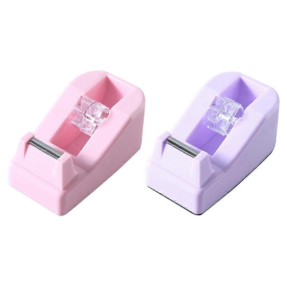 Convenient Small Tape Cutters 2Pcs Portable Assorted Color For Art Projects Macaron Tape Dispensers