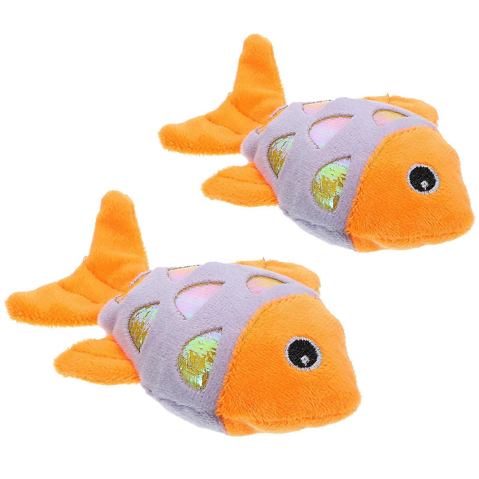 Interactive Toys For Kitten Fish Shaped Plush Toy 11.50X9.00X3.50CM Assorted Color Chewing 10 Pcs