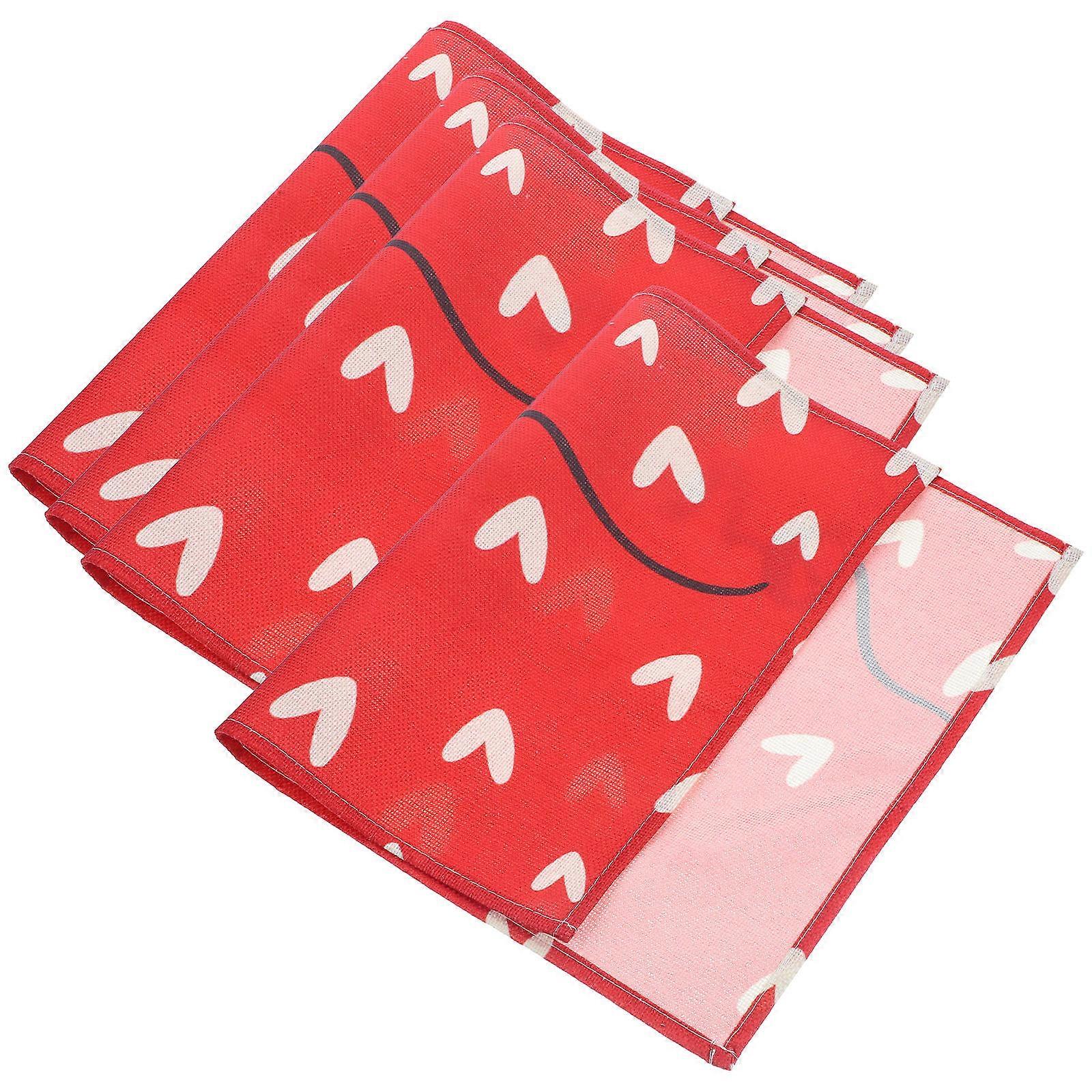 Dining Table Placemat Valentine Placemats for Decor 8Pcs Red