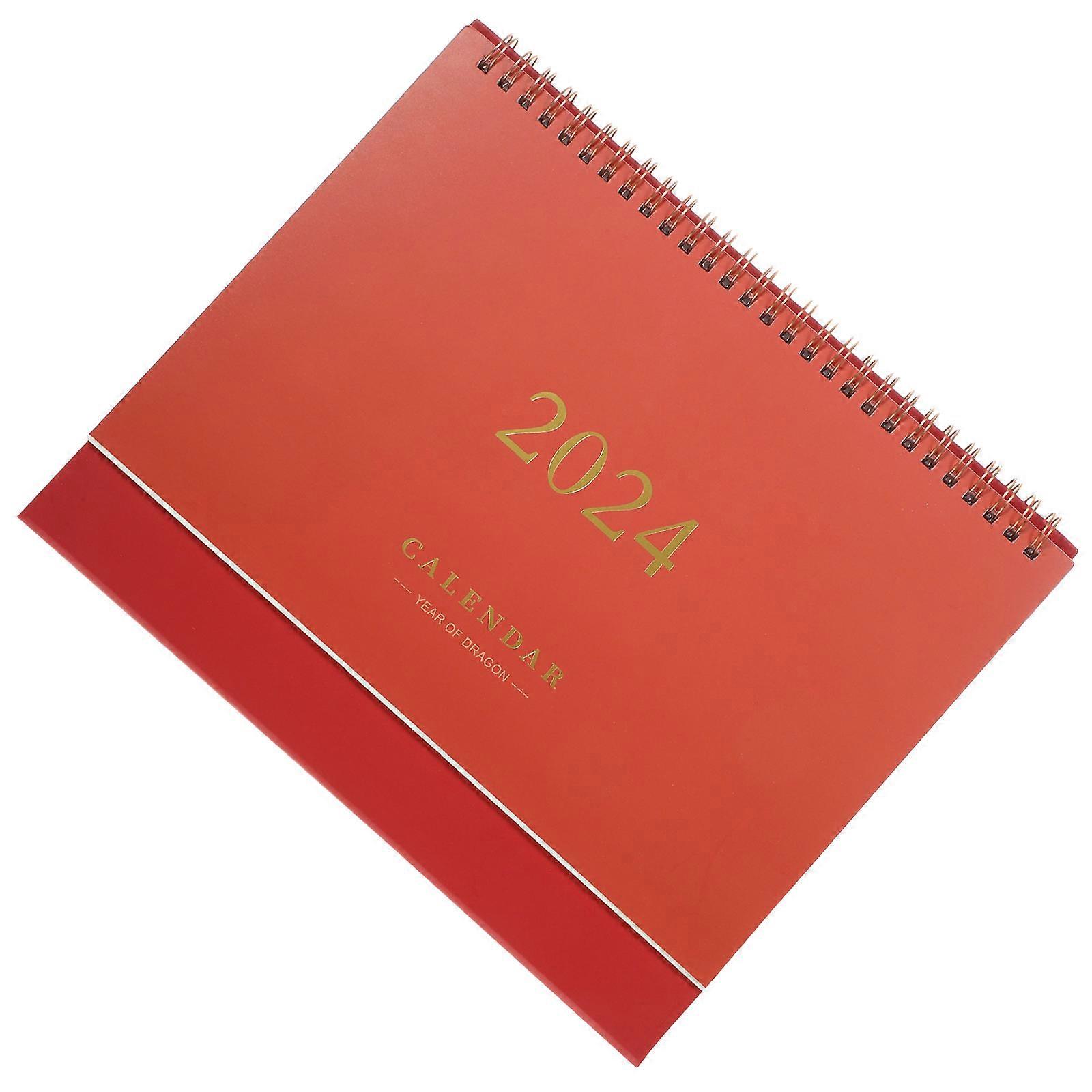 Paper Material Desk Calendar for Daily Use 4Pcs Household Red