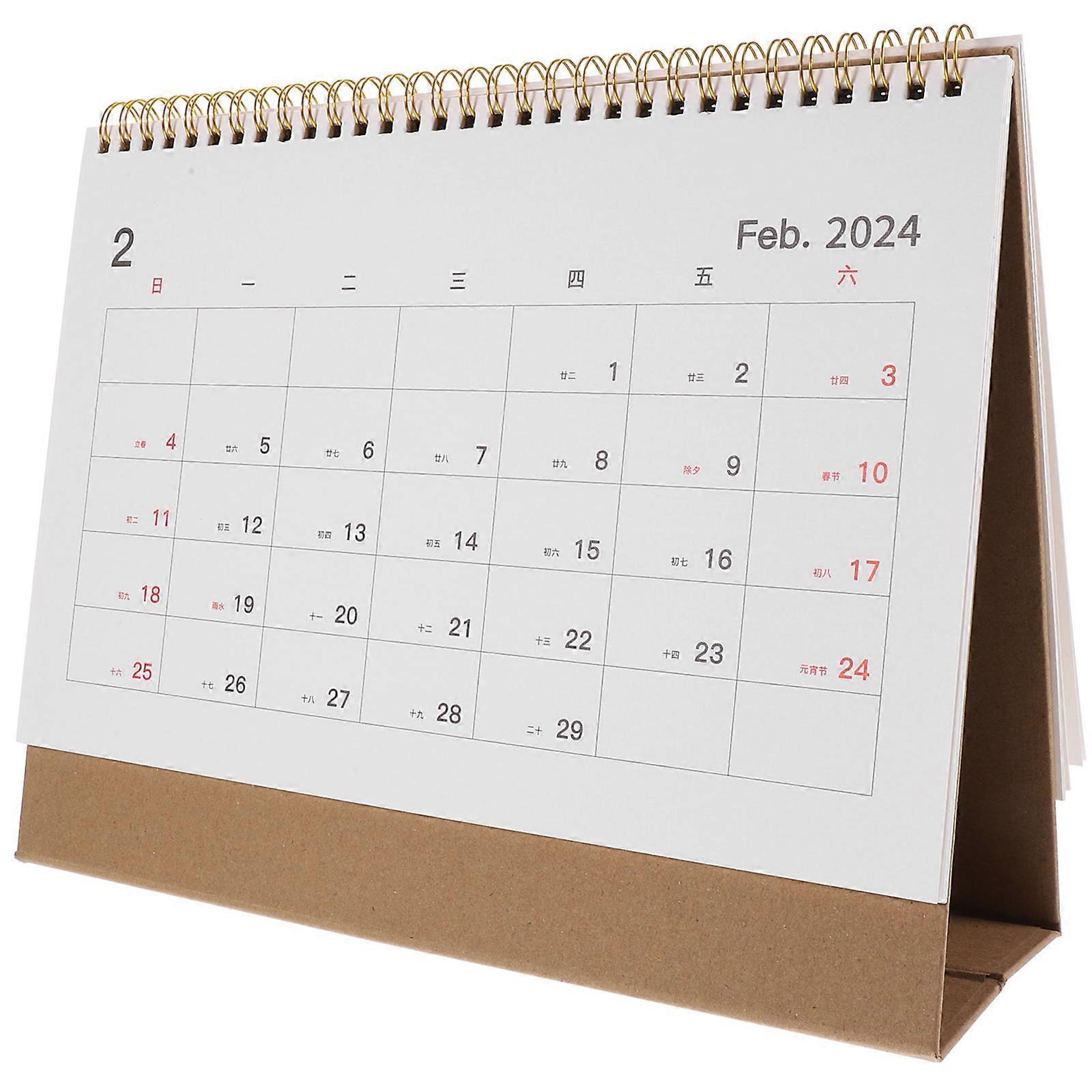 Month Calendar Office Desk Calendar for Home Use 5Pcs White Paper Material