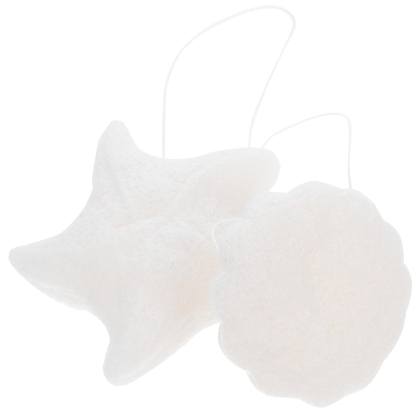 Baby Bath Sponge White for Infant Care 4Pcs Set