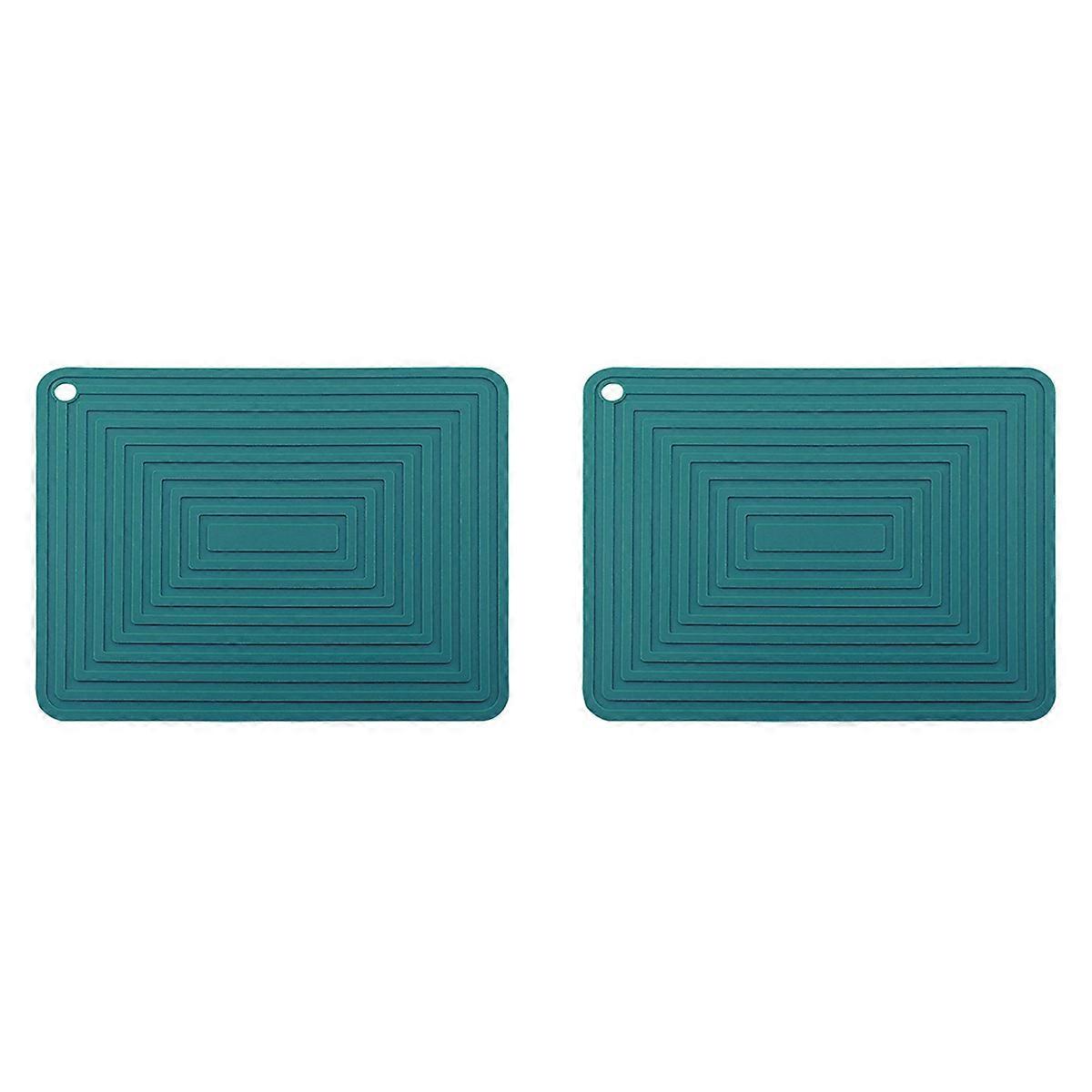 Large Silicone Pot Holder Heat Insulation Kitchen Table Mat(Green)