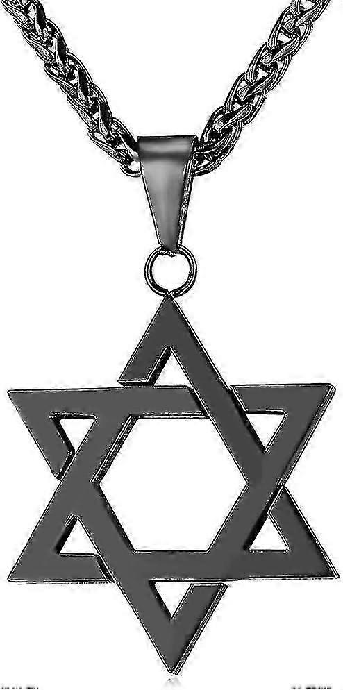 Erkekler için Davut Yıldızı Kolye 18 K Altın Kaplama Hexagram Magen David Kolye Kolye Paslanmaz Çelik Yahudi Takı