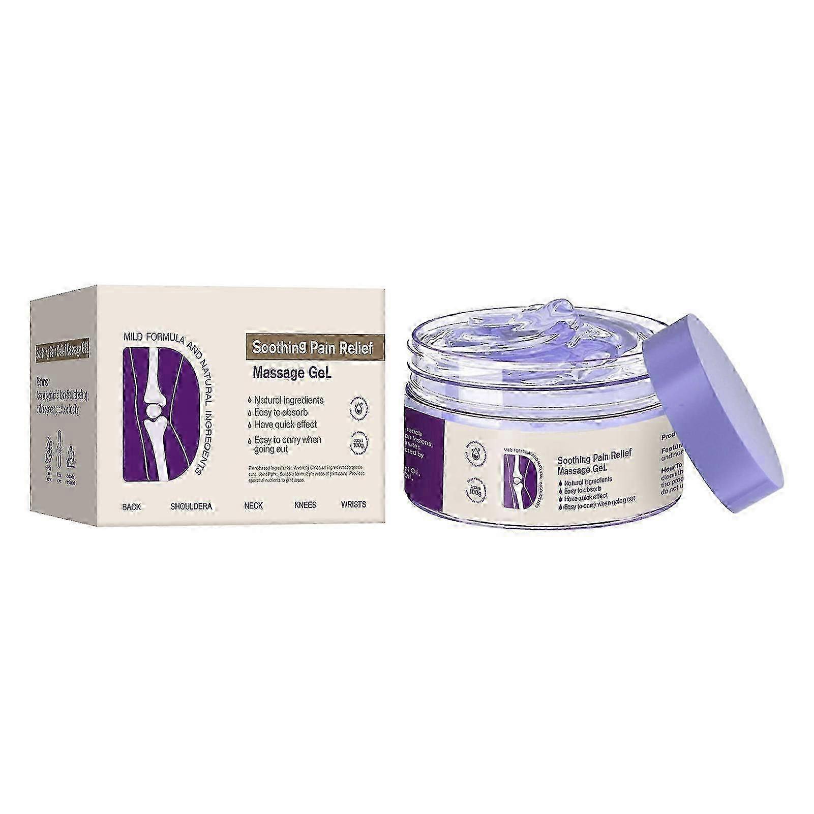 50 גרם/100 גרם ג'ל לכאבי מפרקים סגולים, ג'ל לכאבי צוואר וברך, קרם עיסוי מרגיע לברכיים, גב וידיים, צוואר, 3 יחידות