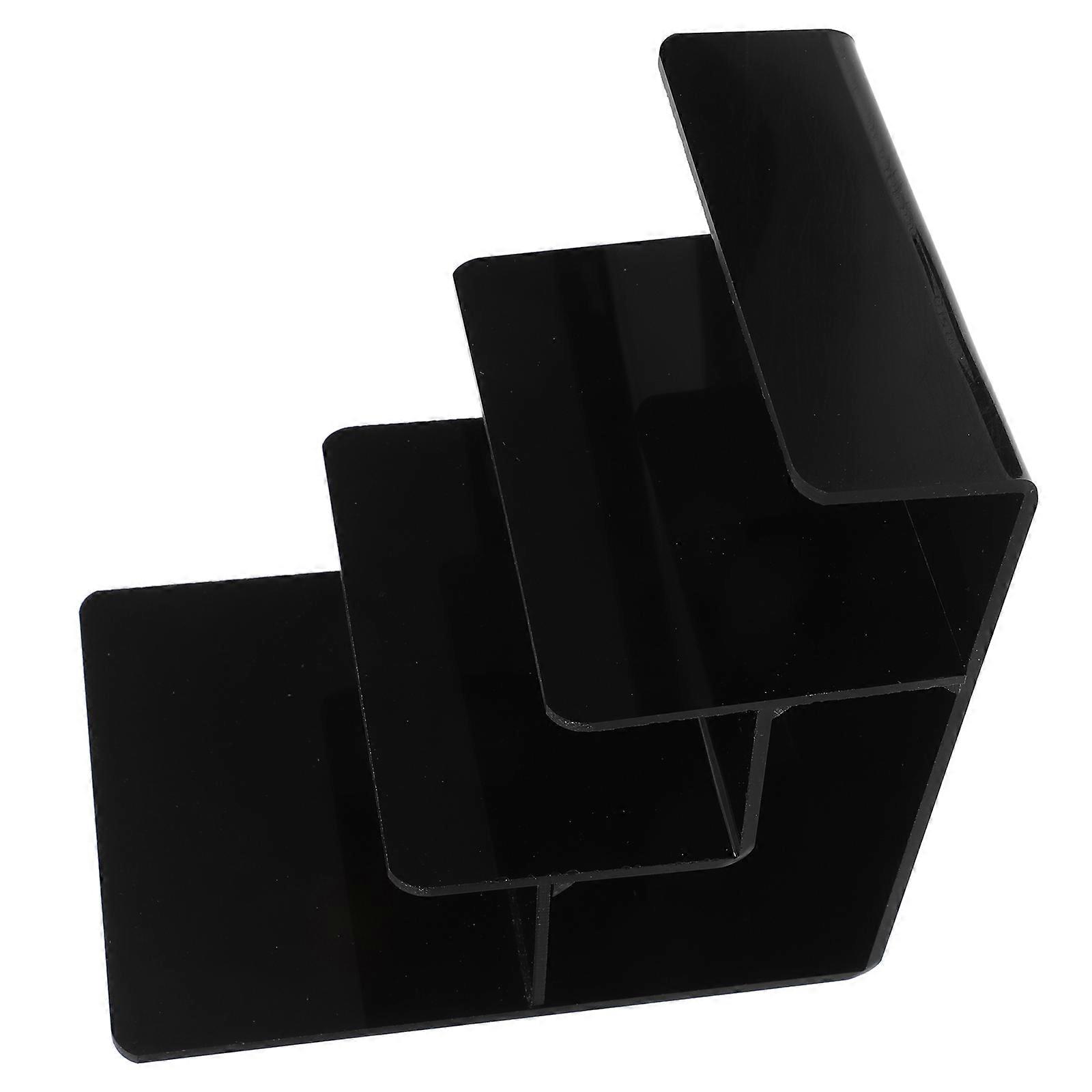 Wallet Display Stand 5Pcs Multi-Layer Organizer For Retail Store Home Closet Office Use Black Acrylic Space Saving Design