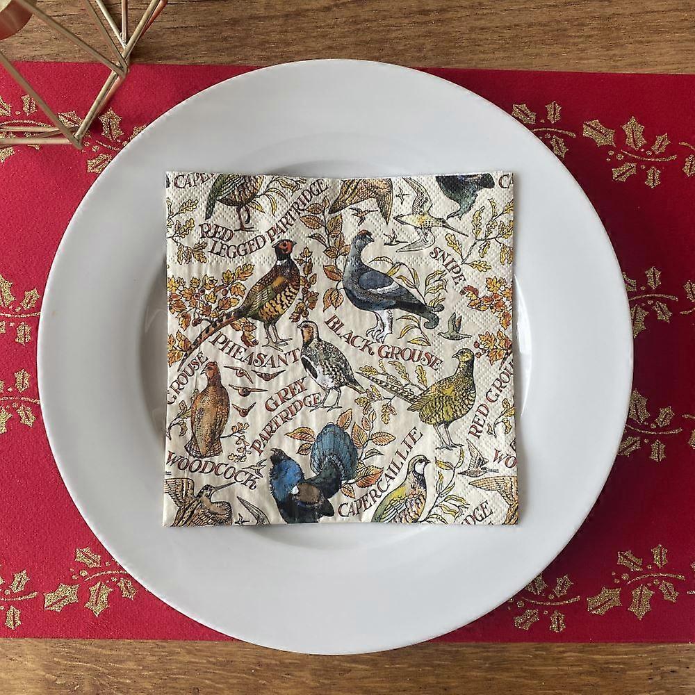 Game Bird Napkins | Luncheon Christmas Tableware x 20 Emma Bridgewater