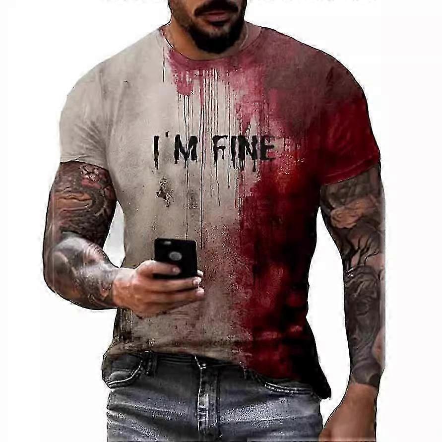 Im Fine Bloody Shirt Halloween Bloody Cloth Men Horror Tshirts Funny Shirts Gift - FKB