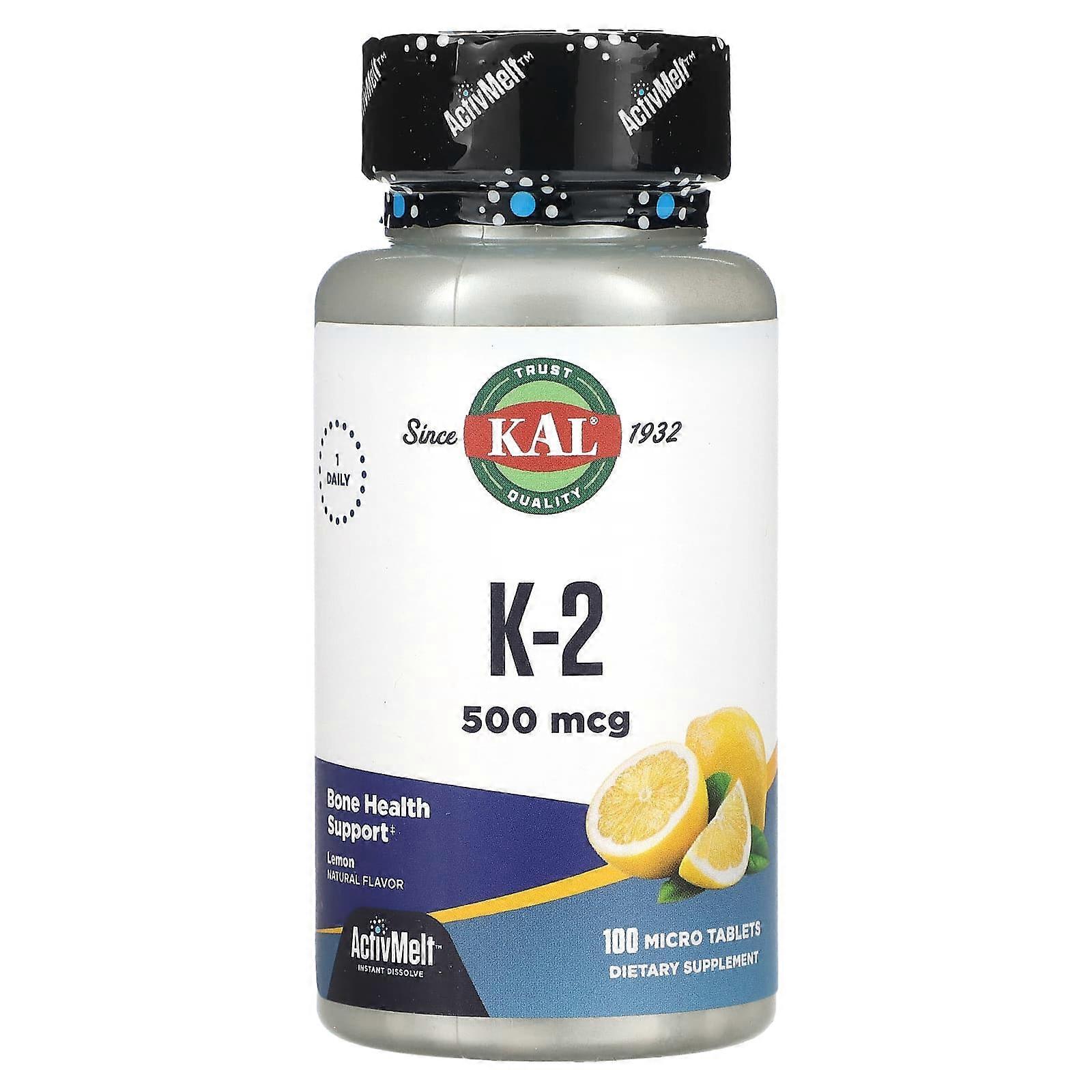 K-2, Lemon, 500 mcg, 100 Micro Tablets