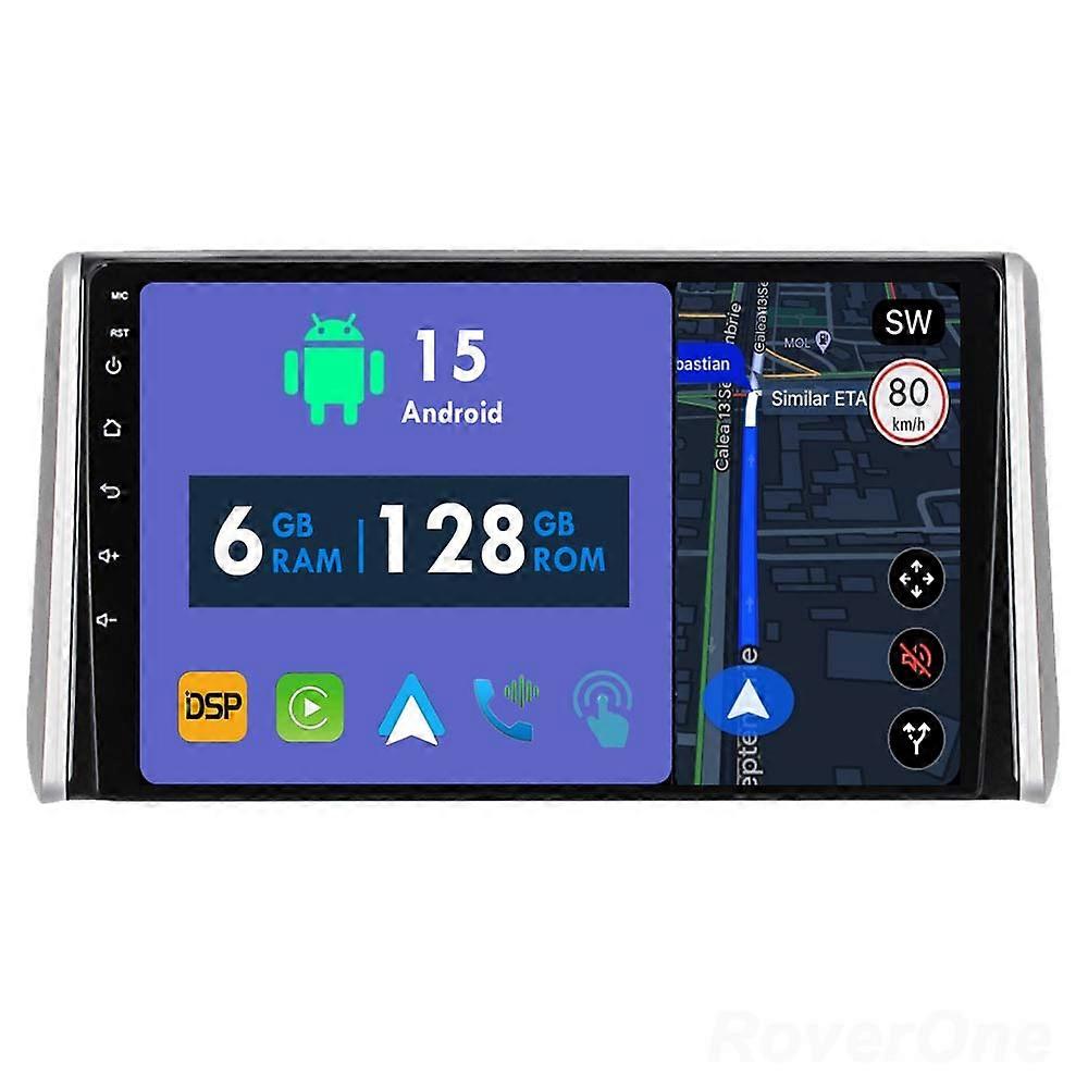 Car Radio 6G+128G CarPlay GPS Navigation Head Unit for Toyota RAV4 5 XA50 2018 - 2023 Android Auto Bluetooth Stereo Touch Screen