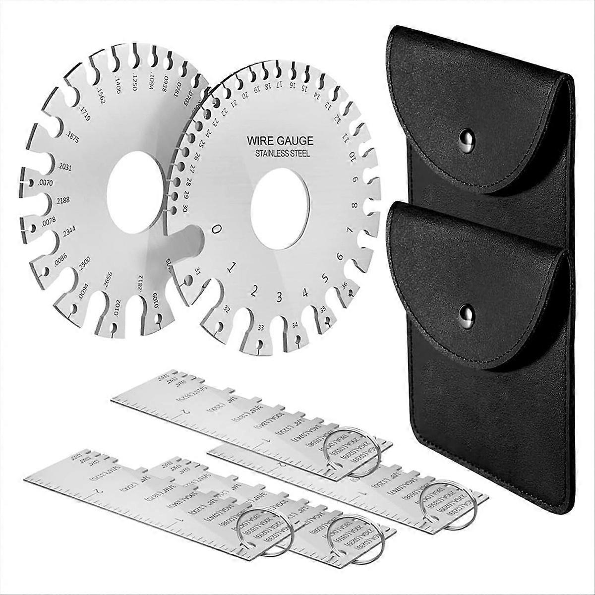 8Pieces Wire Gauge Measuring Tool, Metal Gauge Thickness Tool