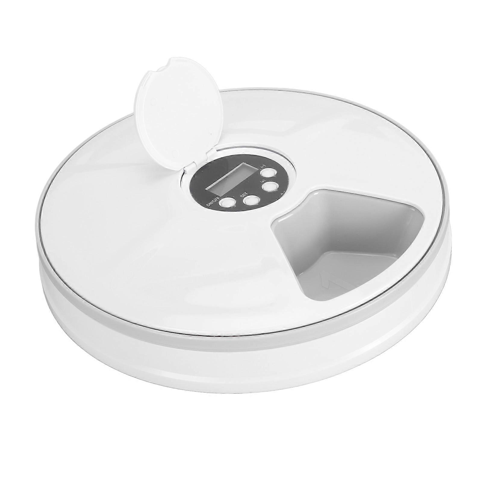 Automatic Pet Feeder Smart Easy to Use Round Dog Cat Timed Dry Food Dispenser with Portion Control for Home 