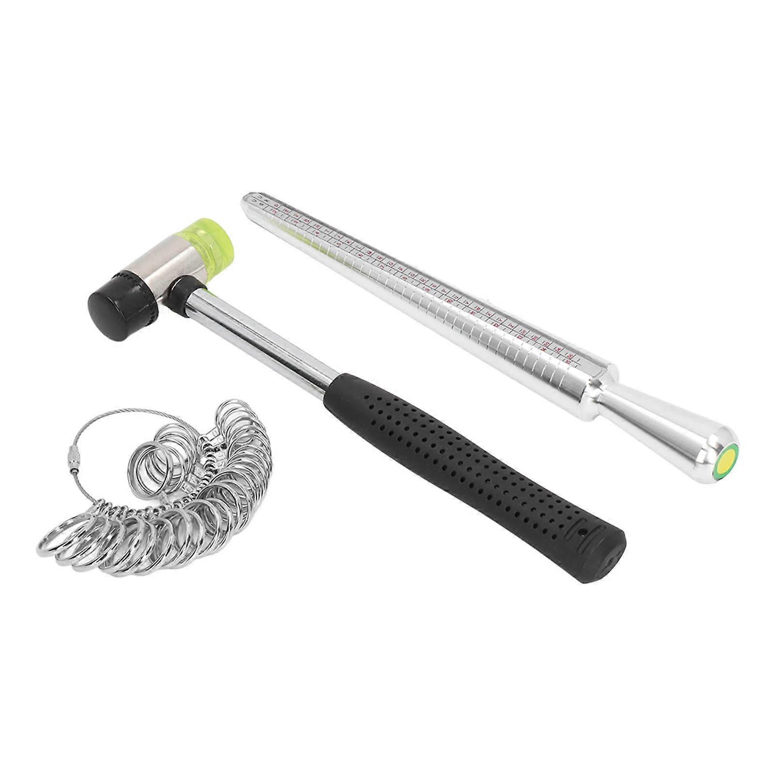 Ring Sizer Measuring Tool Mandrel Gauge Jewelry Hammer Measurement Maker Kit Sizing Stick