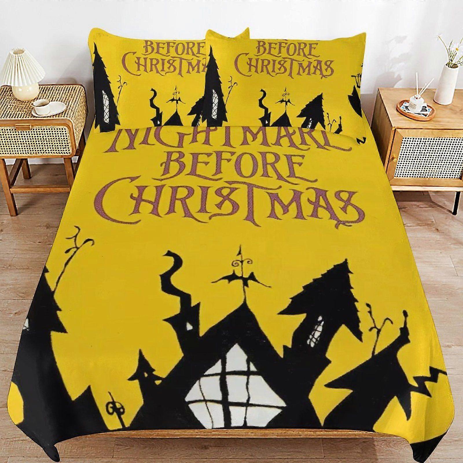 A534 The Nightmare Before Christmas Consistent Soft Layer Machine Wash Safe Threaded Finish Duvet Cover Sets Comfortable Bedding N534
