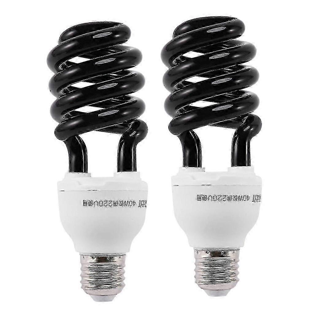 2x E27 40W UV Blacklight CFL Bulb 220V Spiral Fluorescent Lamp