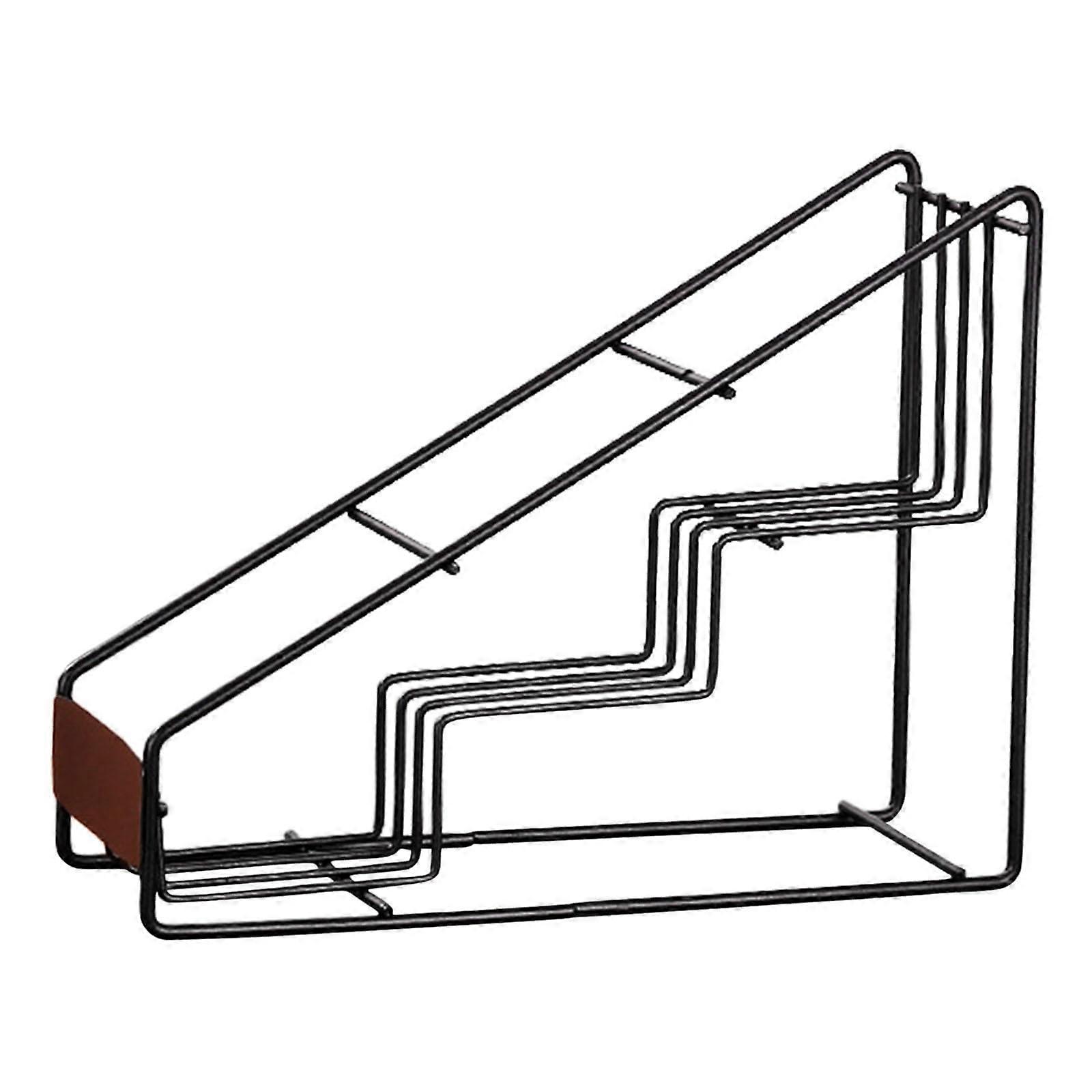 Sleek Coffee Syrup Stand Kitchen Organizer, Easy Setup, Trapezoidal 3Grid Design, MultiTier Countertop Syrup Holder