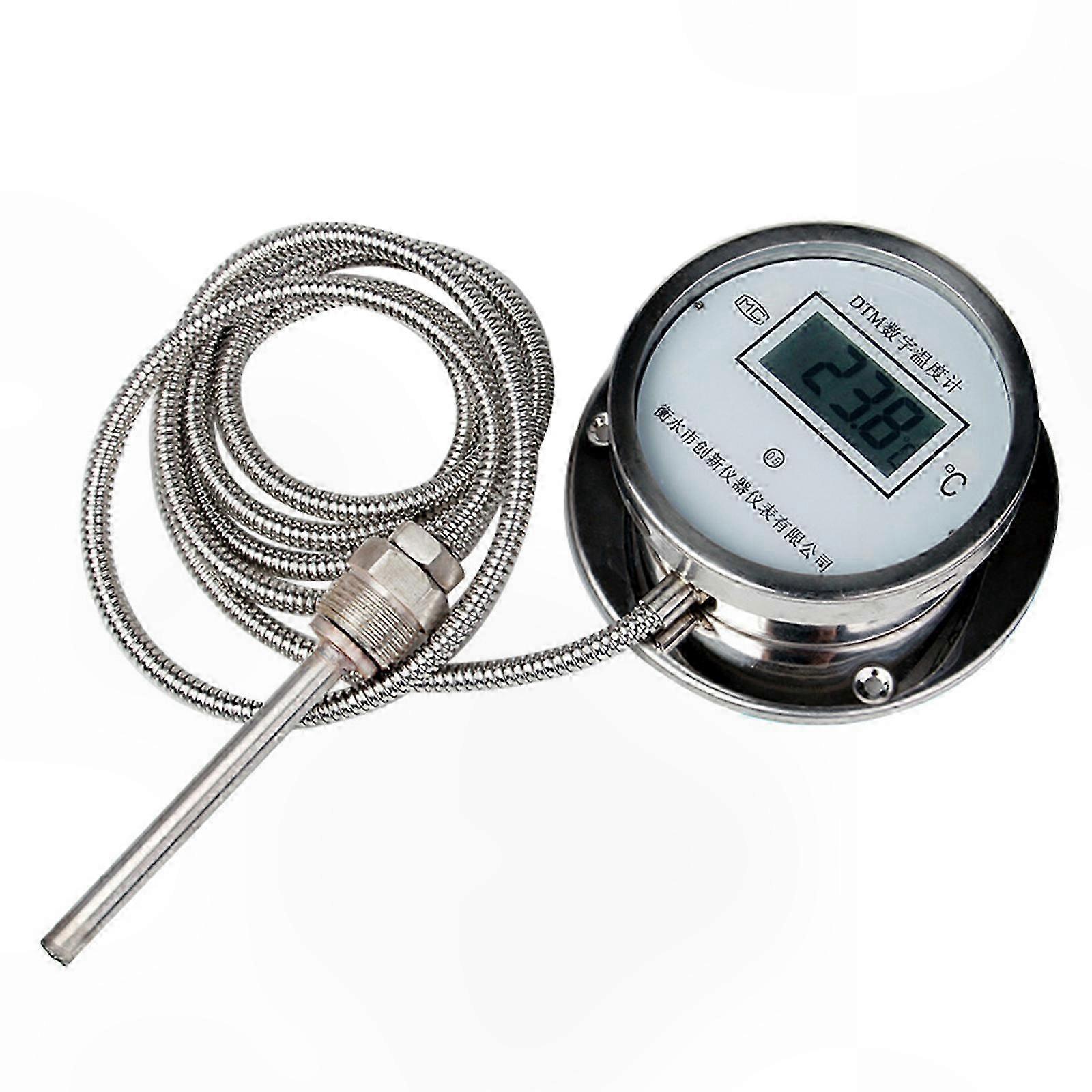Waterproof Digital Thermometer with Threaded Probe for Boiler, 3m Cable, High Accuracy