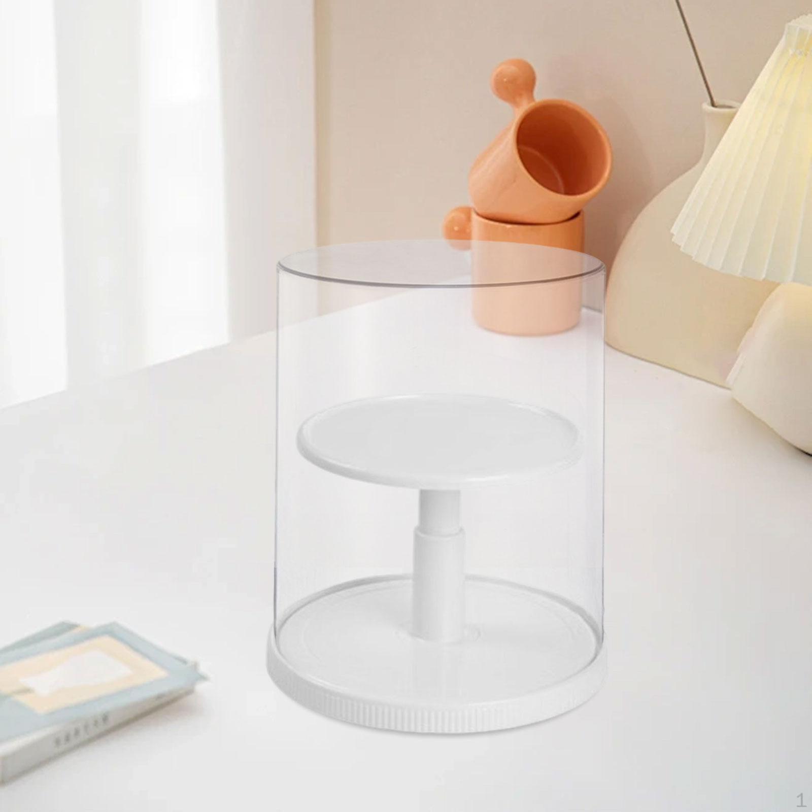Clear Figure Display Case Showcase Table Centerpiece Elegant Portable Rotating Doll Storage Box for