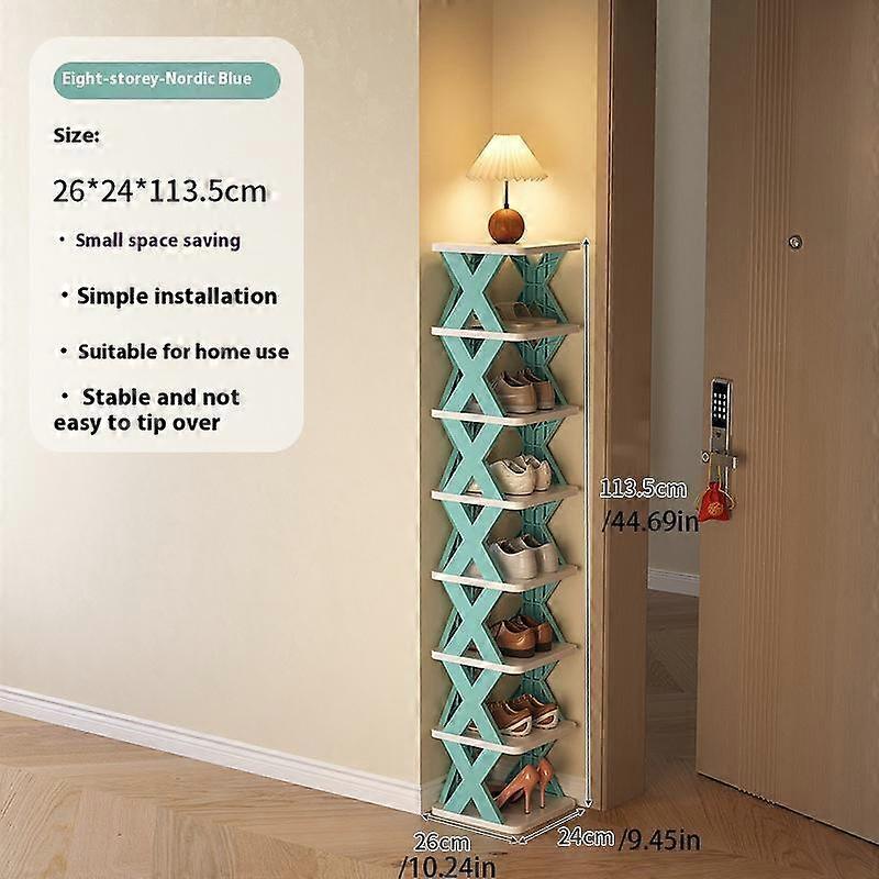 Étagère à chaussures étroite pour entrée, organisateur de chaussures vertical en plastique, étagère de rangement à chaussures autoportante peu encombrante, organisateur de placard et d'entrée