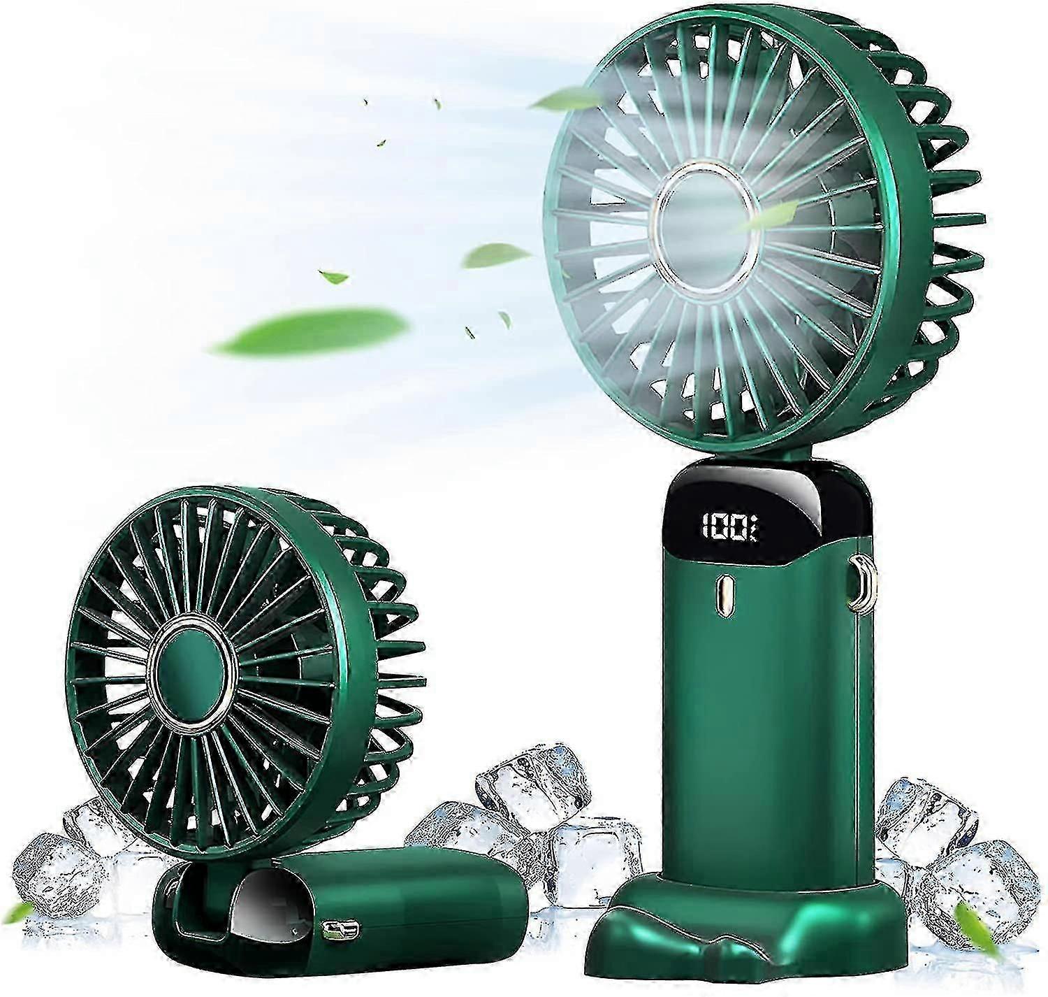 Portable Handheld Fan Rechargeable 10000mAh Battery 5 Speeds, Quiet Mini Personal Fan with LED Display