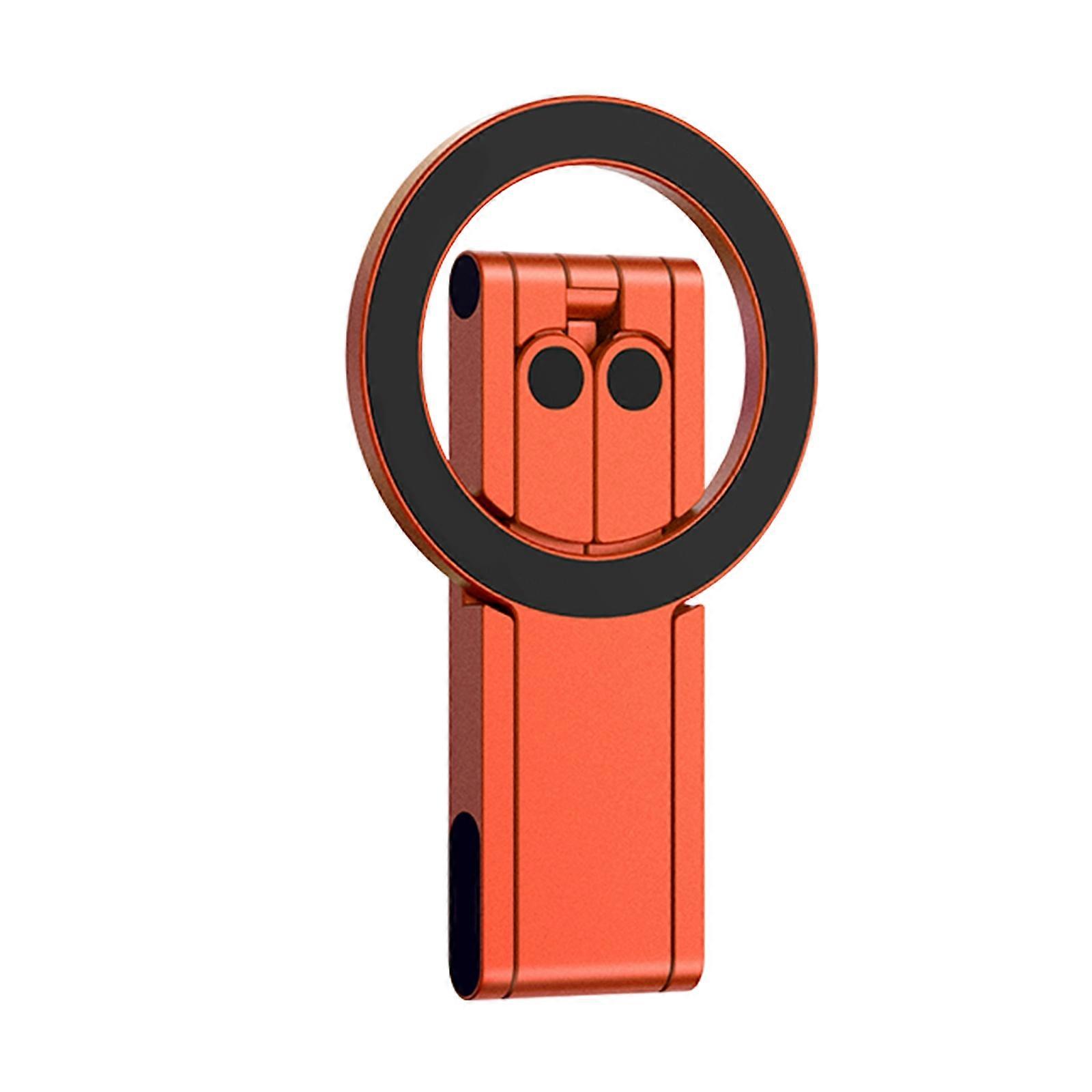Phone Holder Support Handheld/Desktop Use Magnetic Aluminium Bracket Universal Foldable Phone Tripod Stand for Phone 17  Orange