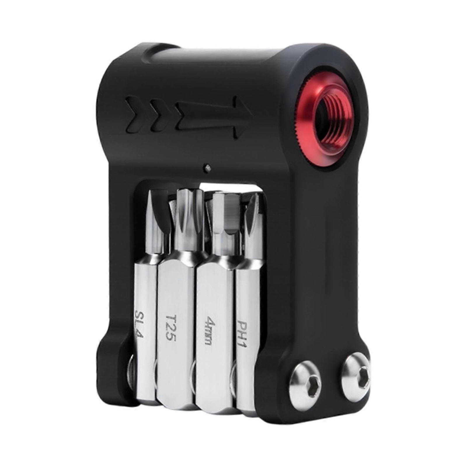 9 in 1 Bicycles Maintenance Tool Pocket Size Heavy Duty Bikes Multiple Tool Multifunctional Bikes High Strength Wrench  black red