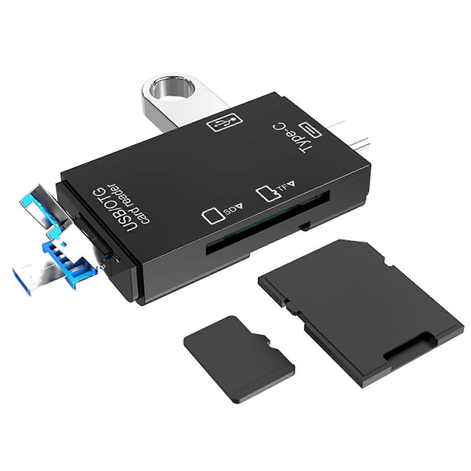 Micro SD Card Reader For Android Micro SD Card To USB Adapter USB C SD Card Reader For Camera Memory Card Reader Wansurs 6 In 1 SD Card Reader
