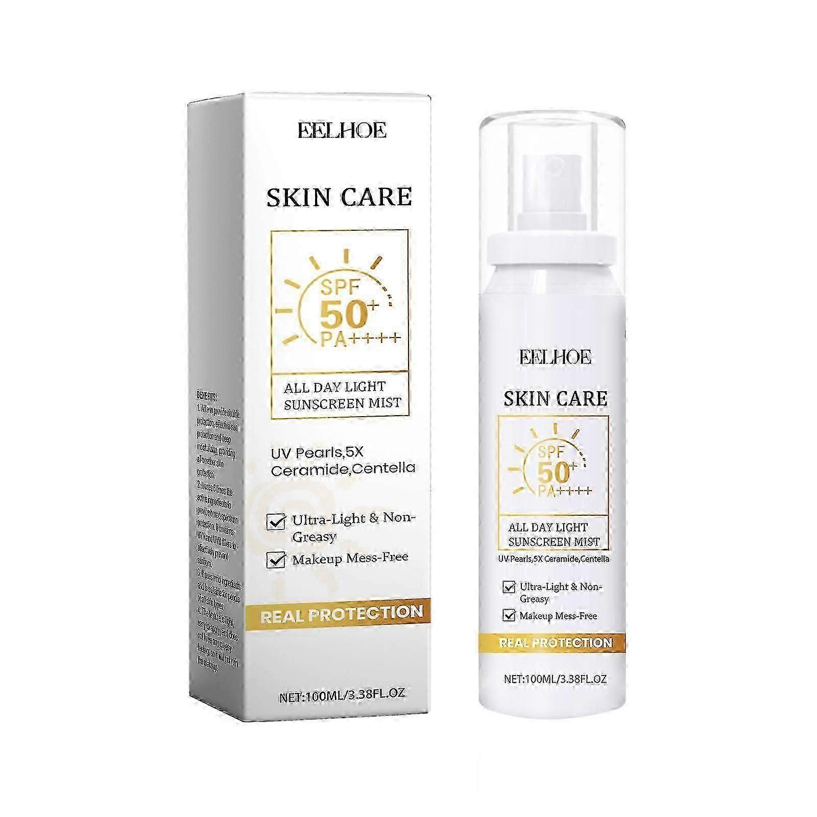 رذاذ واقي من الشمس طوال اليوم ، مستحلب مرطب عزل للعناية بالبشرة بخاخ مرطب