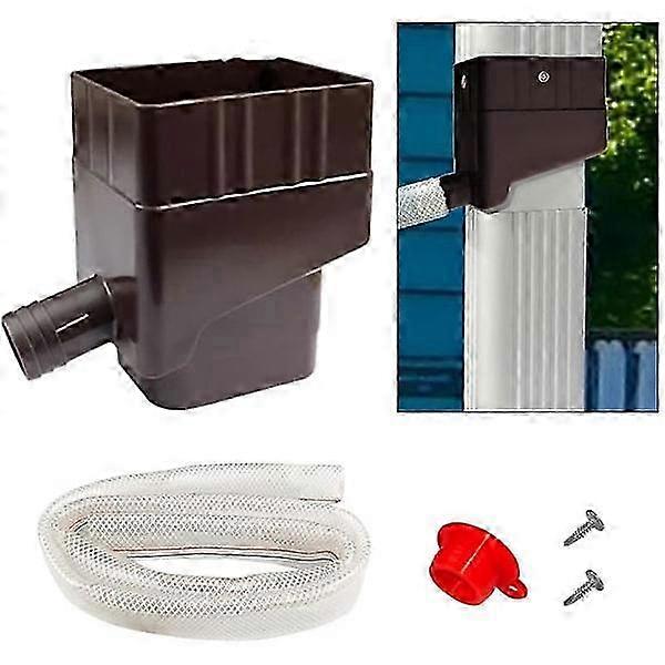 Brown Rainwater Collector, Reusable Rectangular Rainwater Collection