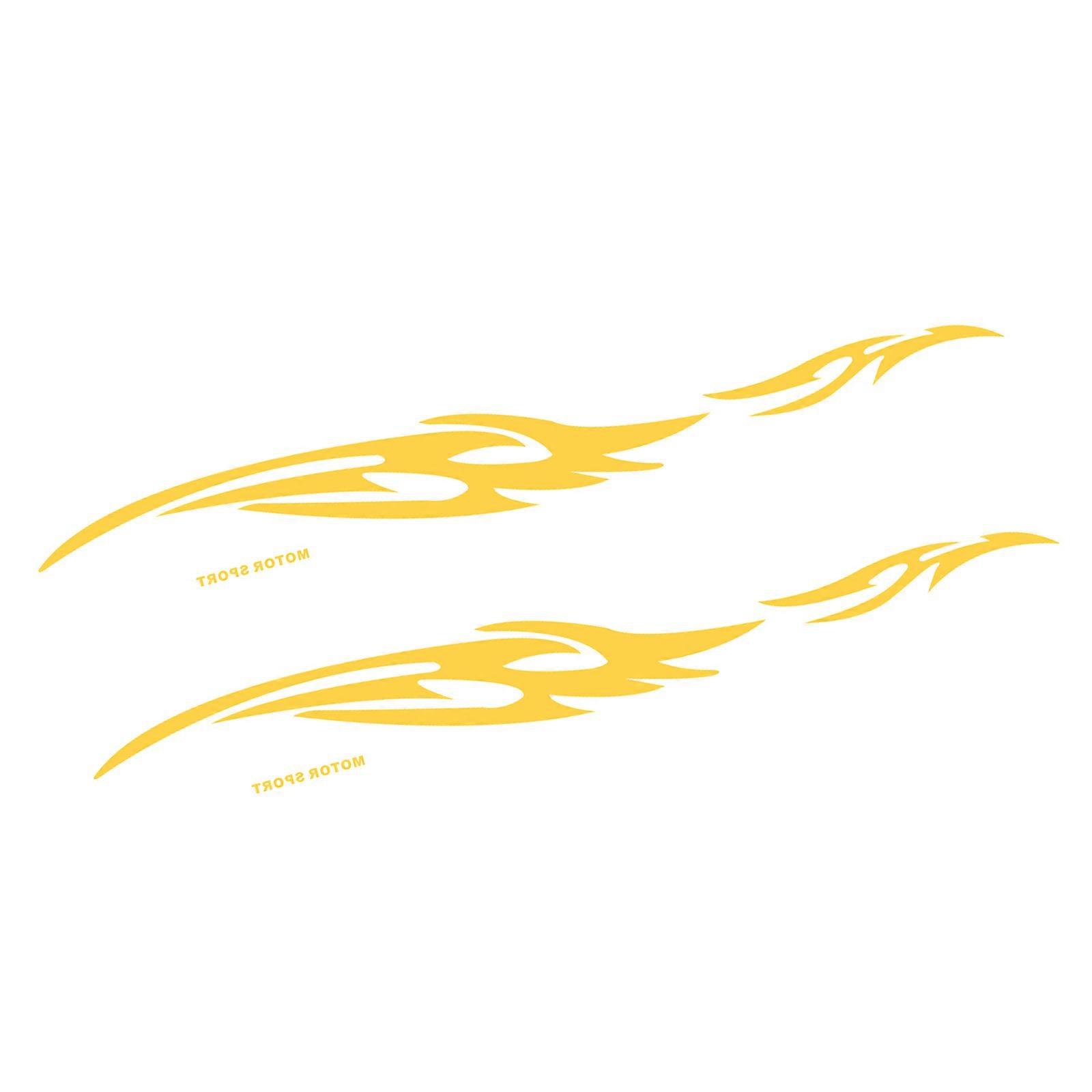 Expressive Flame Themed Car Stickers Scratch Concealing Decoration Quick Installation Weatherproof Vehicle Customization Art  yellow