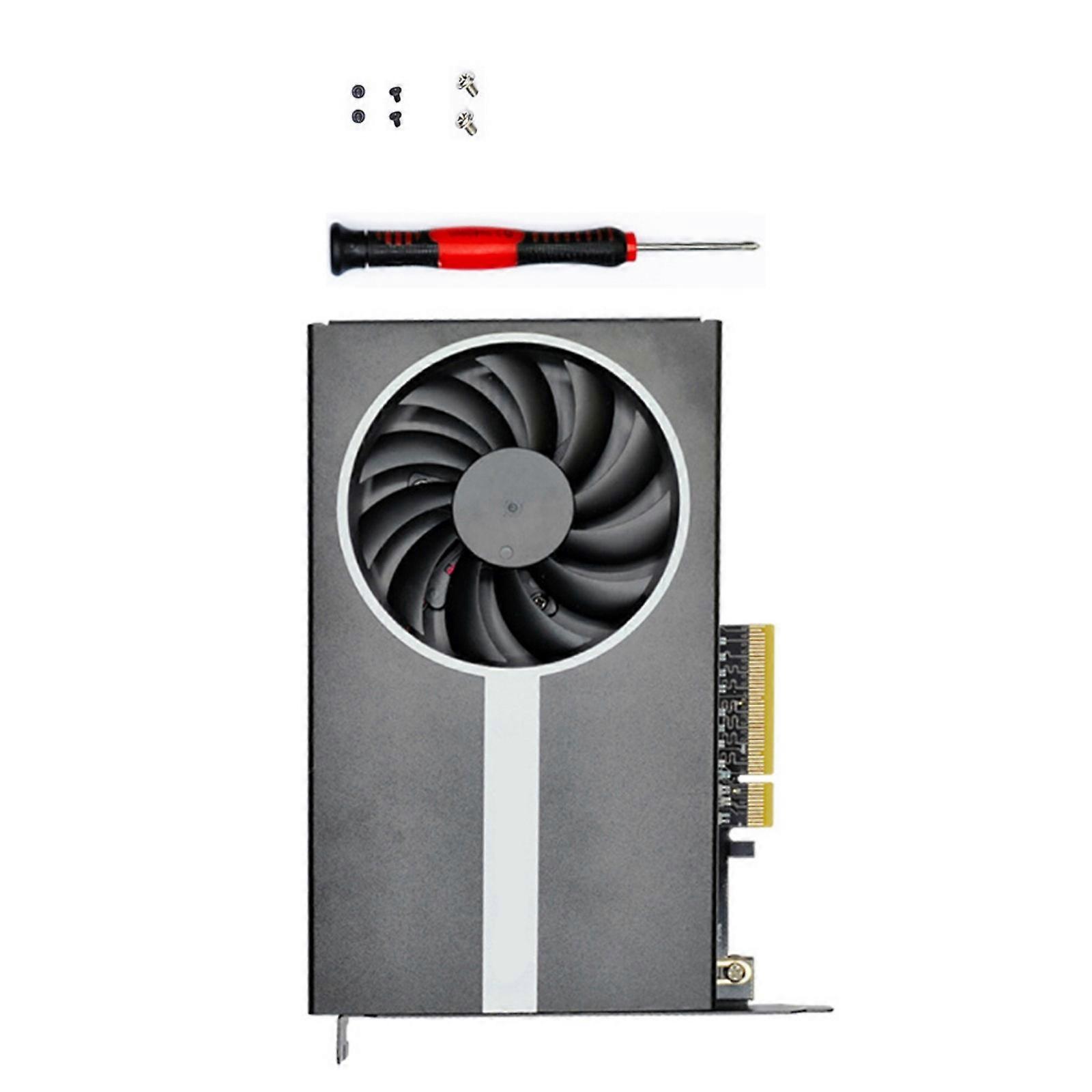 M.2 NVME to PCIe4.0 Adapter Card with Aluminum Heatsink Support 4X M.2 2280 Card Replacement For Desktop PC Multicolor