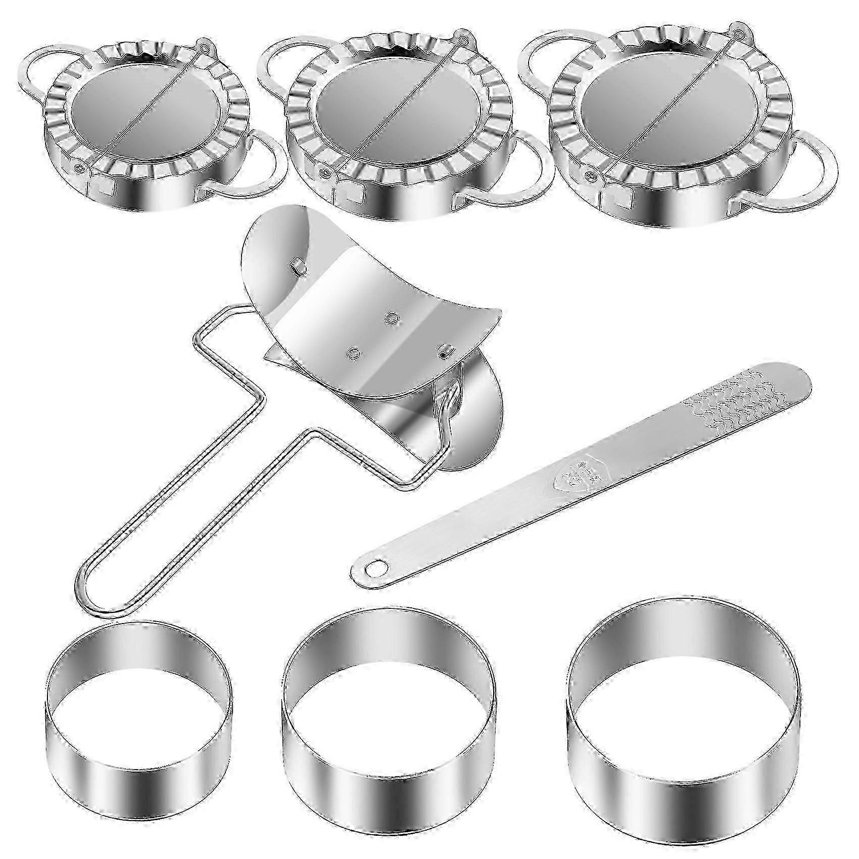 Dumplings Maker 8 PCs,Empanada Mold and Cutter,Stuffing Spoon